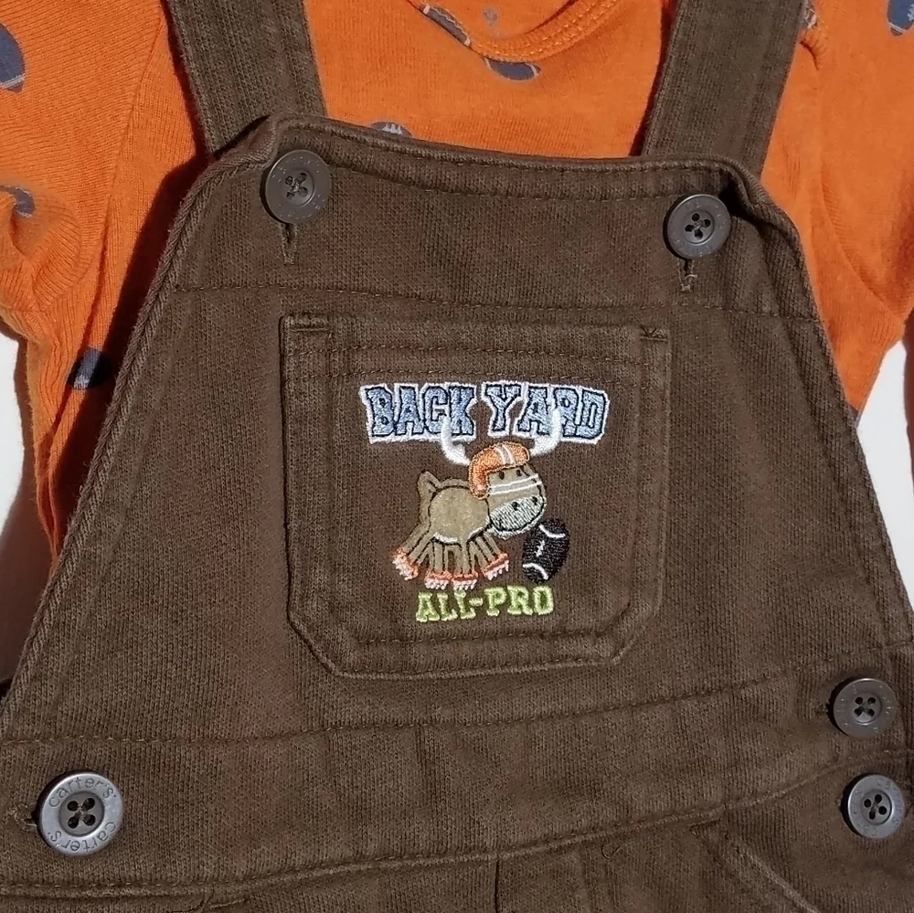 Carter's Set Moose Onesie Bodysuit Overalls 9m